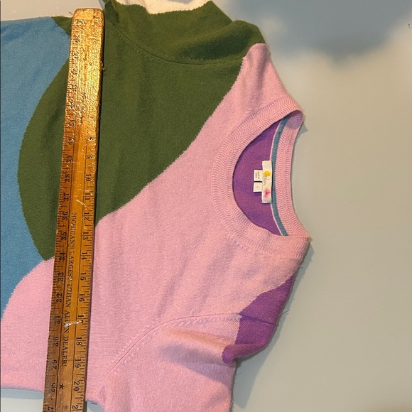 Mod graphic  Pink Purple colors pop cashmere Sweater Boden - Picture 4 of 9